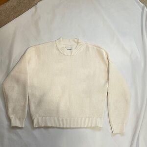 Abercrombie & Fitch Women's Cream Crew Neck Sweater